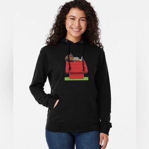 Snoop Dog on top of a dog house large men’s hoodie
